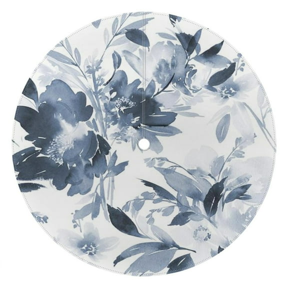 Outdoor Waterproof Tablecloth with Umbrella Hole and Zipper,Watercolor Plant Round Reusable Durable Decor Table Cover for Party Picnic Patio 60×60 Inch