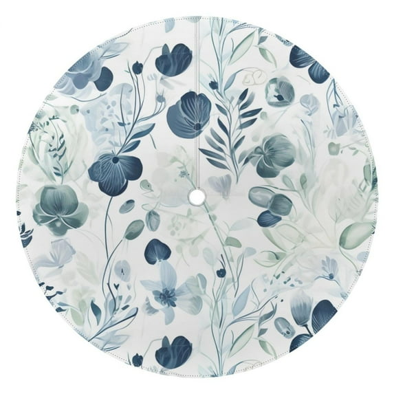 Outdoor Waterproof Tablecloth with Umbrella Hole and Zipper,Watercolor Plant Round Reusable Durable Decor Table Cover for Party Picnic Patio 60×60 Inch