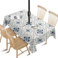 thumbnail image 1 of Outdoor Waterproof Tablecloth with Umbrella Hole and Zipper,Bohemia Rectangle Reusable Durable Decor Table Cover for Party Picnic Patio 60×84 Inch, 1 of 1