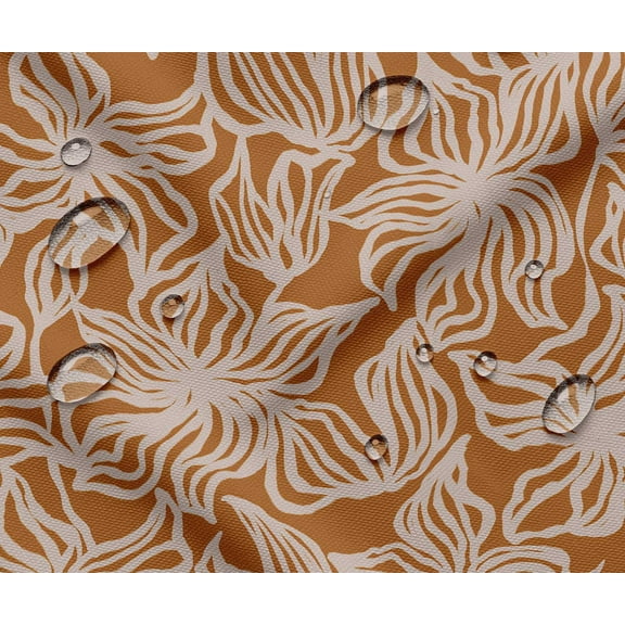 Outdoor Waterproof Taffeta Fabric By 10 Yard - Soimoi Floral Print Yellow | UV Resistant | Ideal for Cushion Covers, Raincoats, Shower Curtains & More | 56" Width