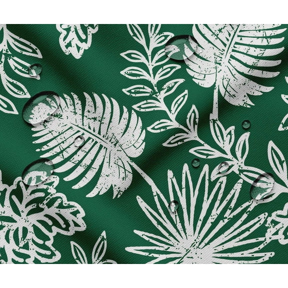 Outdoor Waterproof Taffeta Fabric By 10 Yard - Soimoi Leaves Pattern Green | UV Resistant | Ideal for Cushion Covers, Raincoats, Shower Curtains & More | 56" Width