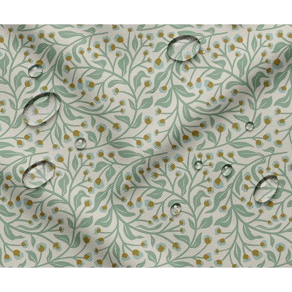 Outdoor Waterproof Taffeta Fabric - Soimoi Leaves Print Green | UV Resistant | Ideal for Cushion Covers, Raincoats, Shower Curtains & More | 56" Width