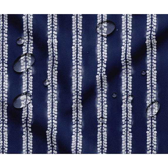 Outdoor Waterproof Taffeta Fabric - Soimoi Stripe Print Blue | UV Resistant | Ideal for Cushion Covers, Raincoats, Shower Curtains & More | 56" Width