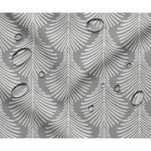 Outdoor Waterproof Taffeta Fabric By The Yard - Soimoi Leaves Pattern Gray | UV Resistant | Ideal for Cushion Covers, Raincoats, Shower Curtains & More | 56" Width