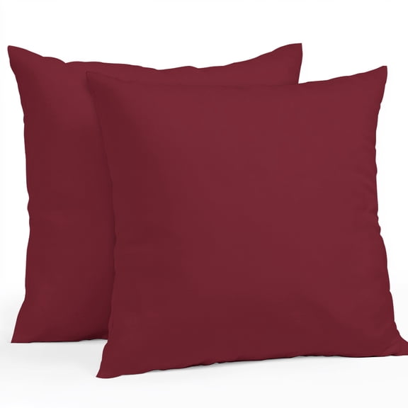 Outdoor Waterproof Throw Pillow Cover 16"x16" Pack of 2 Wine Red Dark Maroon Decorative Pillowcases,Square Cushion Case for Couch Patio Tent Garden,Burgundy Red