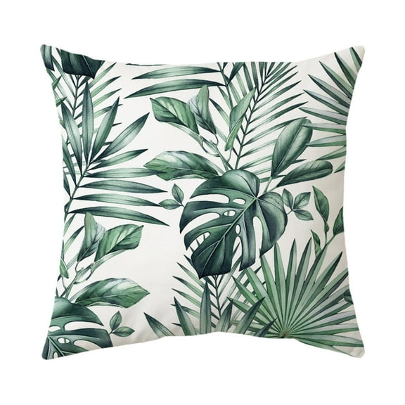 Outdoor Waterproof Throw Pillow Covers 18X18 Inch Green Leaf Cushion For Garden Patio Furniture Chairs 1 Piece Tropical Home Decor Sofa Polyester Pillow Cover Pillow Case