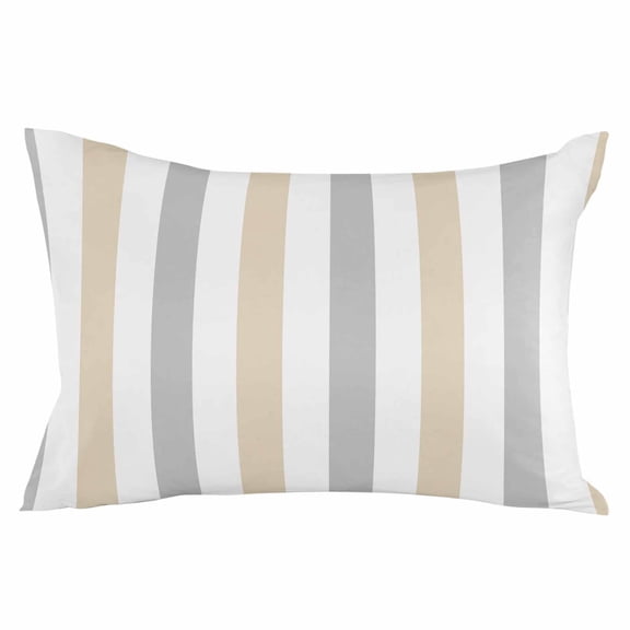 Outdoor Waterproof Throw Pillow Covers Set of 2 Beige Grey Striped Decorative Pillowcases Lumbar Outdoor Pillows Cushion Case 20x12 Inch Vertical Stripes Patio Pillows for Couch Sofa Bed Garden