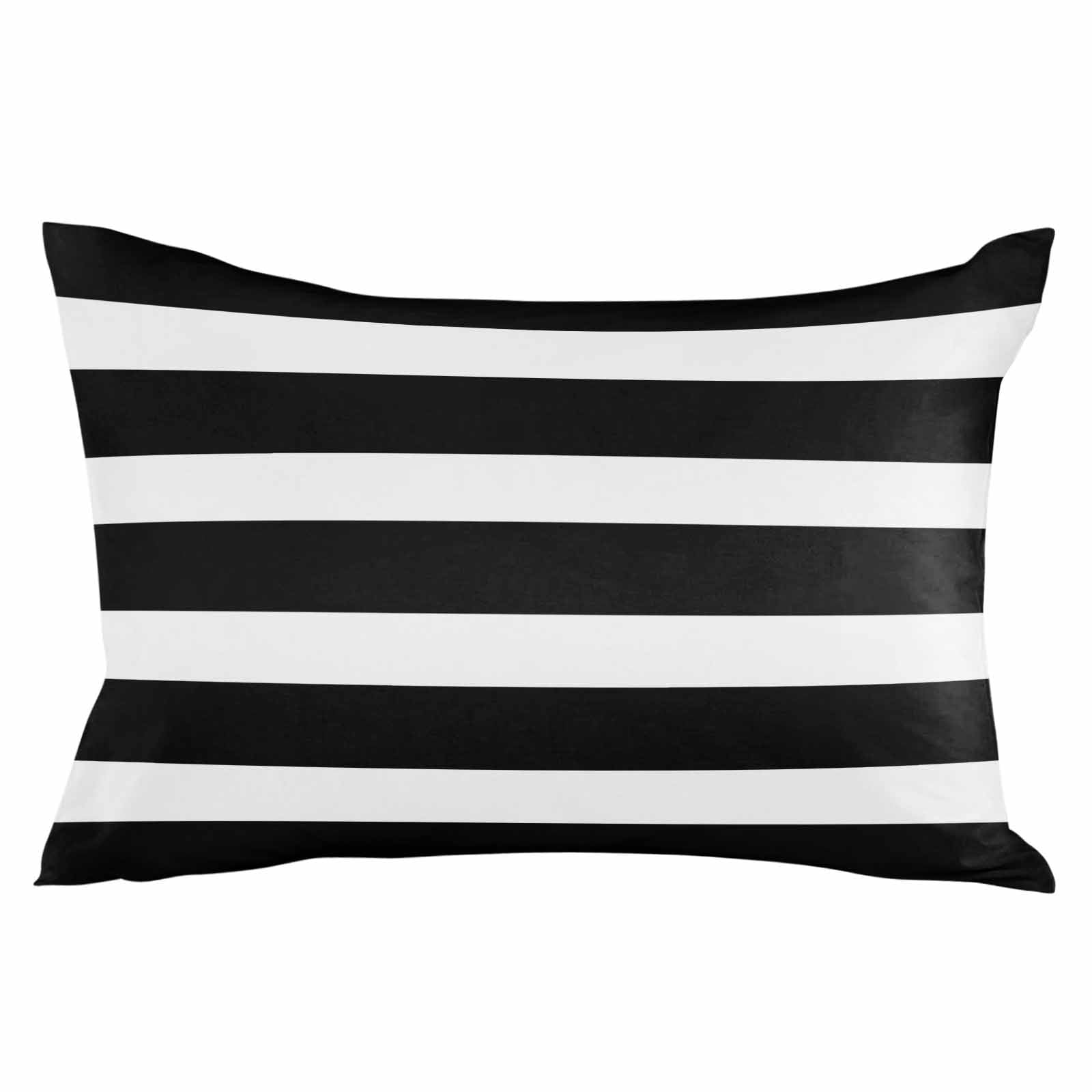 Outdoor Waterproof Throw Pillow Covers Set of 2 Black Stripes Decorative Pillowcases Lumbar Outdoor Pillows Cushion Case 20x12 Inch Modern Simple Striped Patio Pillows for Couch Sofa Bed Garden
