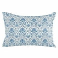 thumbnail image 1 of Outdoor Waterproof Throw Pillow Covers Set of 2 Blue Abstract Flower Decorative Pillowcases Lumbar Outdoor Pillows Cushion Case 20x12 Inch Abstract Medieval Mural Patio Pillows for Couch Sofa Bed, 1 of 9