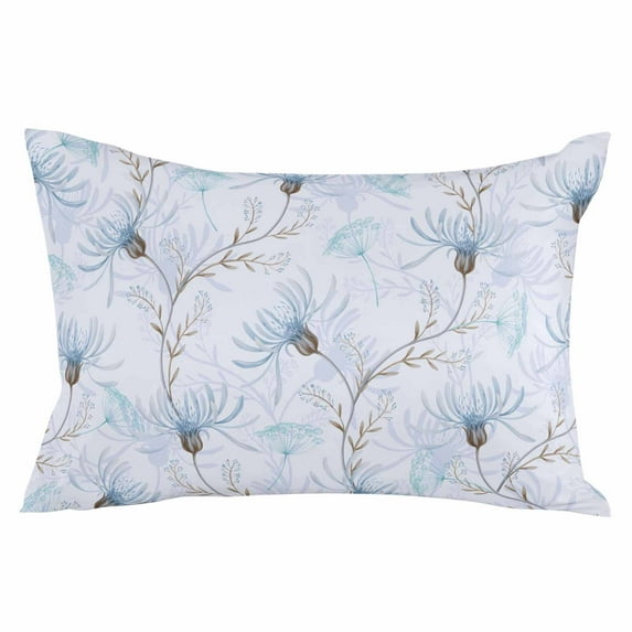 Outdoor Waterproof Throw Pillow Covers Set of 2 Blue Flower Decorative Pillowcases Lumbar Outdoor Pillows Cushion Case 20x12 Inch Floral Leaves Branch Patio Pillows for Couch Sofa Bed Garden