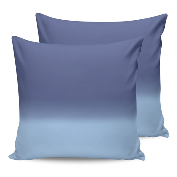 Outdoor Waterproof Throw Pillow Covers Set of 2 Blue Ombre Decorative Pillowcases Square Outdoor Pillows Cushion Case 16x16 Inch Gradient Gradual Color Patio Pillows for Couch Sofa Bed Garden