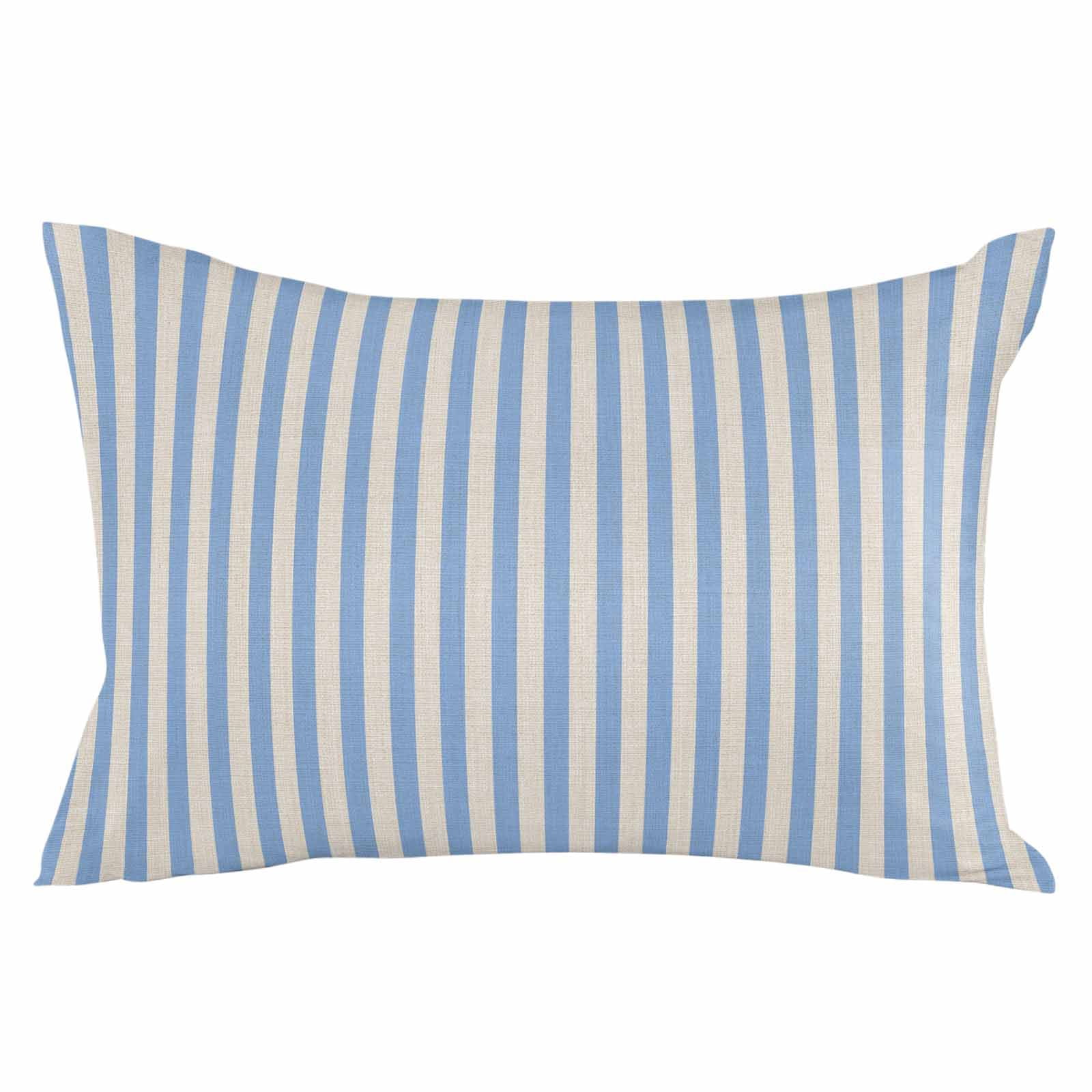Outdoor Waterproof Throw Pillow Covers Set of 2 Blue Stripes Pillowcases Lumbar Outdoor Pillows Cushion Case 20x12 Inch Linen Classic Vertical Striped Patio Pillows for Couch Sofa Bed Garden