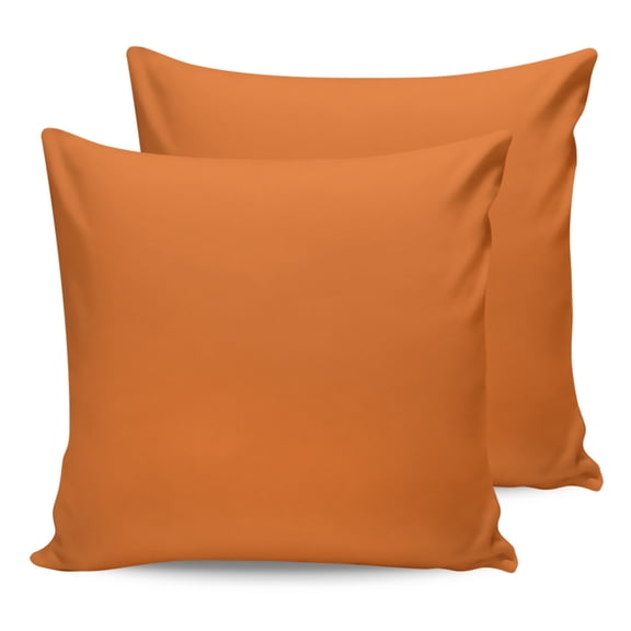 Outdoor Waterproof Throw Pillow Covers Set of 2 Bright Orange Decorative Pillowcases Square Outdoor Pillows Cushion Case 16x16 Inch Solid Color Patio Pillows for Couch Sofa Bed Garden
