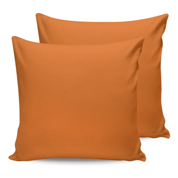 Outdoor Waterproof Throw Pillow Covers Set of 2 Bright Orange Decorative Pillowcases Square Outdoor Pillows Cushion Case 18x18 Inch Solid Color Patio Pillows for Couch Sofa Bed Garden