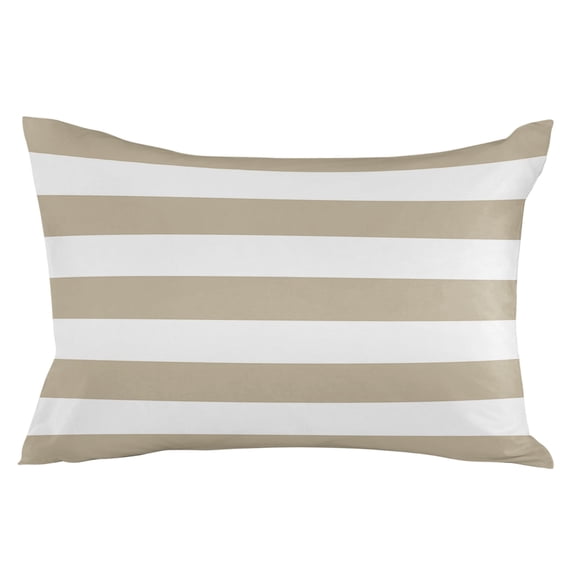 Outdoor Waterproof Throw Pillow Covers Set of 2 Classical Stripe Decorative Pillowcases Lumbar Outdoor Pillows Cushion Case 20x12 Inch Khaki Patio Pillows for Couch Sofa Bed Garden