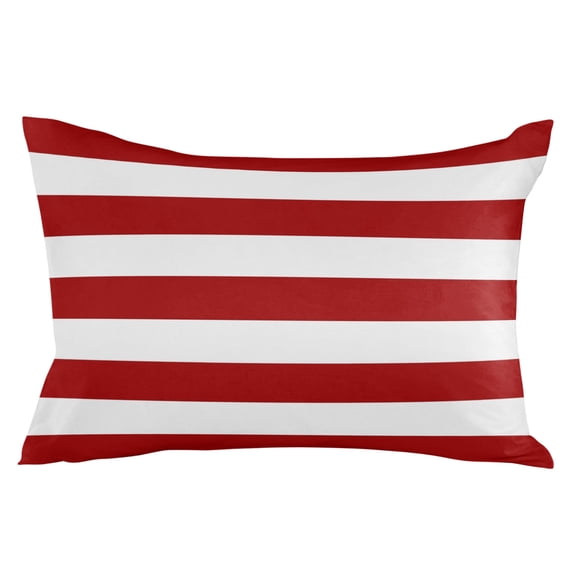 Outdoor Waterproof Throw Pillow Covers Set of 2 Classical Stripe Decorative Pillowcases Lumbar Outdoor Pillows Cushion Case 20x12 Inch Red Patio Pillows for Couch Sofa Bed Garden