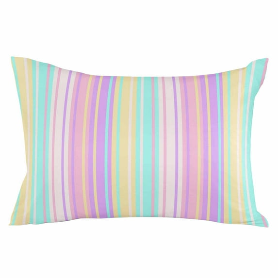 Outdoor Waterproof Throw Pillow Covers Set of 2 Colorful Stripes Decorative Pillowcases Lumbar Outdoor Pillows Cushion Case 20x12 Inch Classic Striped Patio Pillows for Couch Sofa Bed Garden