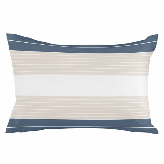 Outdoor Waterproof Throw Pillow Covers Set of 2 Cream Striped Decorative Pillowcases Lumbar Outdoor Pillows Cushion Case 20x12 Inch Ombre Blue Stripes Patio Pillows for Couch Sofa Bed Garden