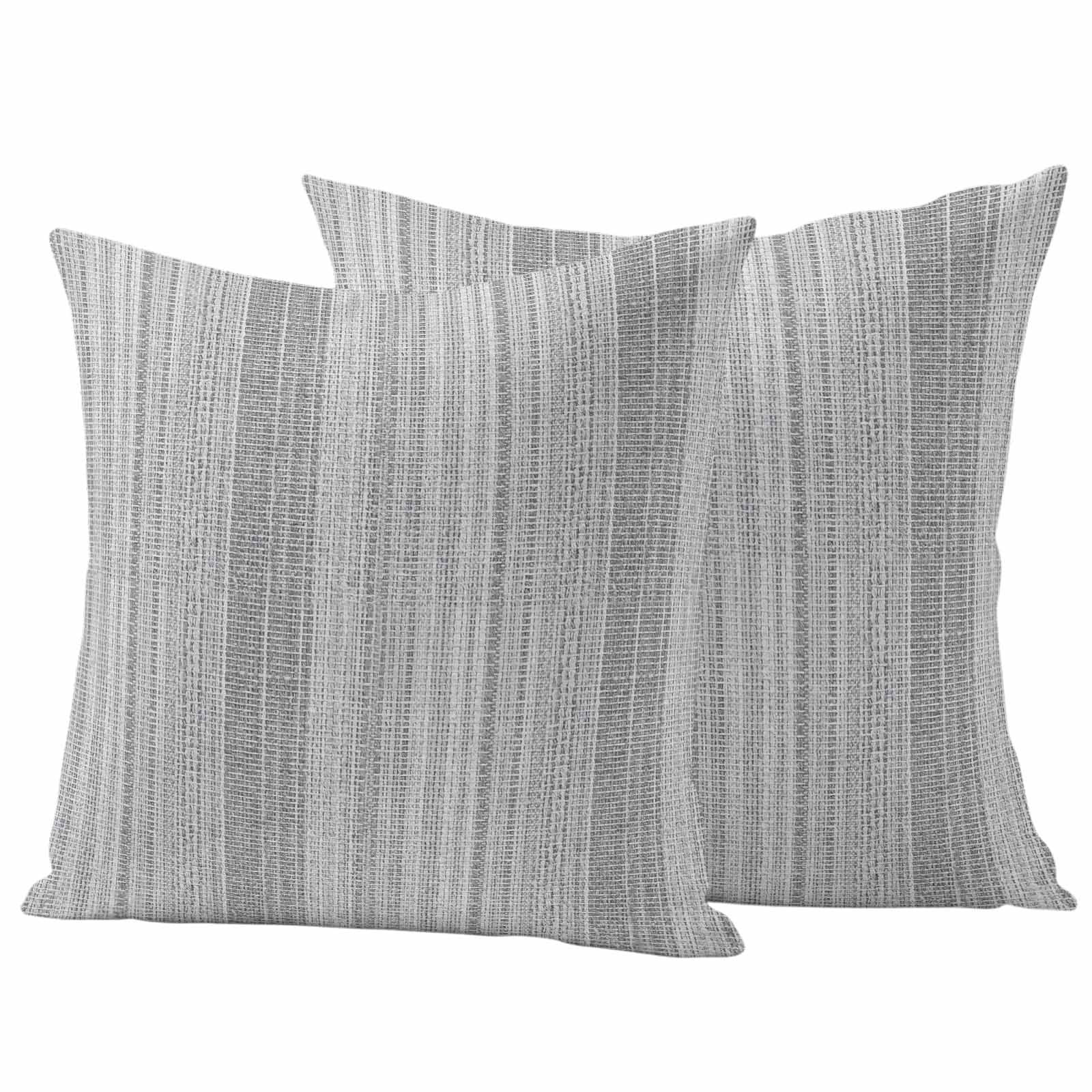 Outdoor Waterproof Throw Pillow Covers Set of 2 Grey Vertical Stripes Decorative Pillowcases Square Outdoor Pillows Cushion Case 18x18 Inch Modern Abstract Lines Patio Pillows for Couch Sofa Bed