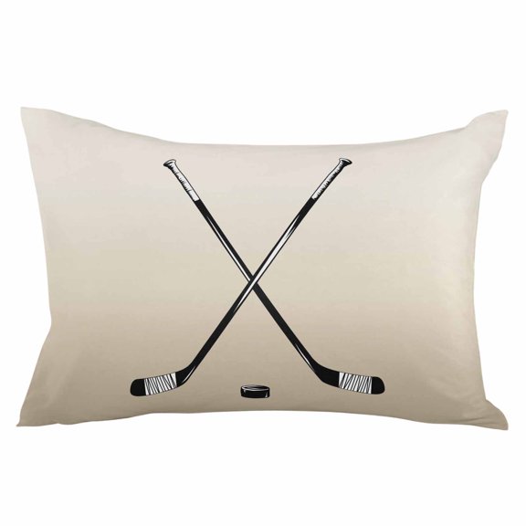 Outdoor Waterproof Throw Pillow Covers Set of 2 Hockey Player Decorative Pillowcases Lumbar Outdoor Pillows Cushion Case 20x12 Inch Sports Ground Gradient Beige Patio Pillows for Couch Sofa Bed