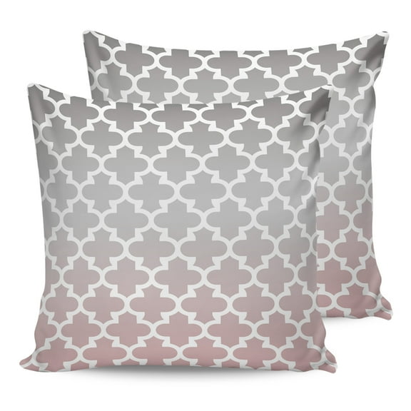 Outdoor Waterproof Throw Pillow Covers Set of 2 Moroccan Design Decorative Pillowcases Square Outdoor Pillows Cushion Case 16x16 Inch Geometric Pattern Patio Pillows for Couch Sofa Bed Garden
