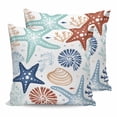 thumbnail image 1 of Outdoor Waterproof Throw Pillow Covers Set of 2 Ocean Teal Starfish Decorative Pillowcases Square Outdoor Pillows Cushion Case 16x16 Inch Marine Life Coastal Patio Pillows for Couch Sofa Bed Garden, 1 of 9