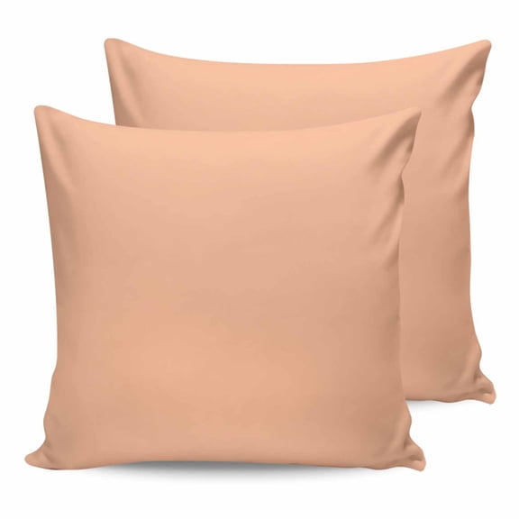 Outdoor Waterproof Throw Pillow Covers Set of 2 Peach Fuzz Pink Decorative Pillowcases Square Outdoor Pillows Cushion Case 18x18 Inch Solid Color Patio Pillows for Couch Sofa Bed Garden