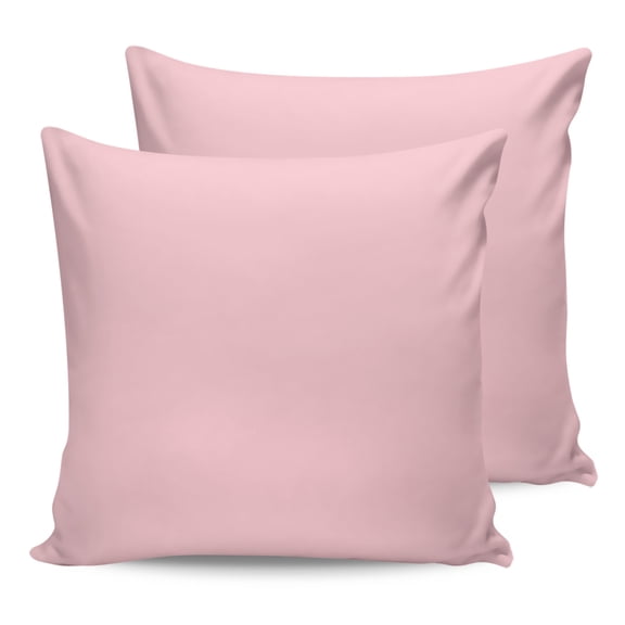 Outdoor Waterproof Throw Pillow Covers Set of 2 Pink Decorative Pillowcases Square Outdoor Pillows Cushion Case 18x18 Inch Solid Color Pink Patio Pillows for Couch Sofa Bed Garden