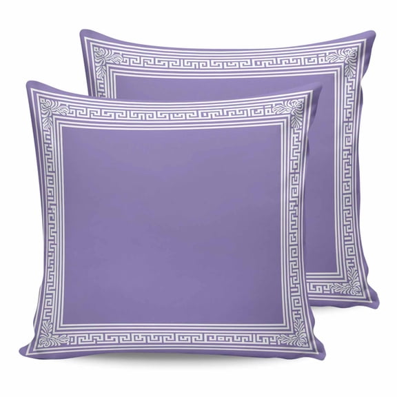 Outdoor Waterproof Throw Pillow Covers Set of 2 Purple Key Design Decorative Pillowcases Square Outdoor Pillows Cushion Case 16x16 Inch Geometric Back Print Patio Pillows for Couch Sofa Bed Garden