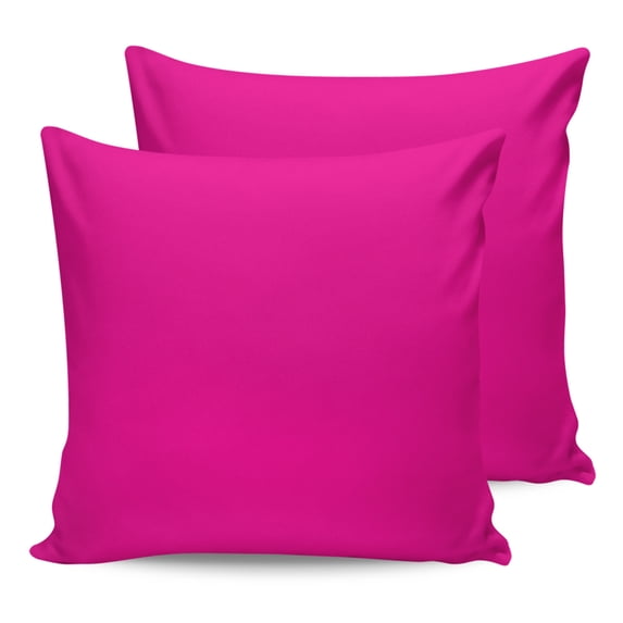 Outdoor Waterproof Throw Pillow Covers Set of 2 Rosy Pink Decorative Pillowcases Square Outdoor Pillows Cushion Case 16x16 Inch Solid Color Patio Pillows for Couch Sofa Bed Garden