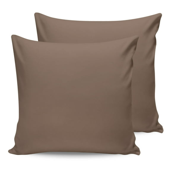Outdoor Waterproof Throw Pillow Covers Set of 2 Solid Color Decorative Pillowcases Square Outdoor Pillows Cushion Case 16x16 Inch Brown Patio Pillows for Couch Sofa Bed Garden