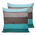 thumbnail image 1 of Outdoor Waterproof Throw Pillow Covers Set of 2 Turquoise Wood Grain Decorative Pillowcases Square Outdoor Pillows Cushion Case 18x18 Inch Farmhouse Wooden Stripes Patio Pillows for Couch Sofa Bed, 1 of 9