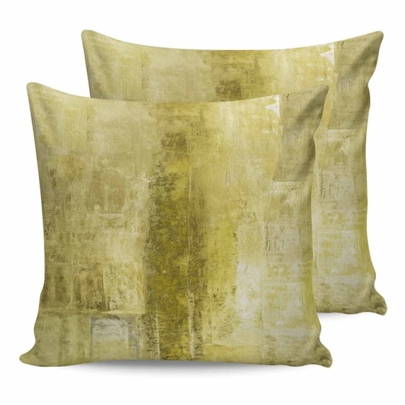 Outdoor Waterproof Throw Pillow Covers Set of 2 Yellow Paint Decorative Pillowcases Square Outdoor Pillows Cushion Case 16x16 Inch Abstract Art Graffiti Patio Pillows for Couch Sofa Bed Garden