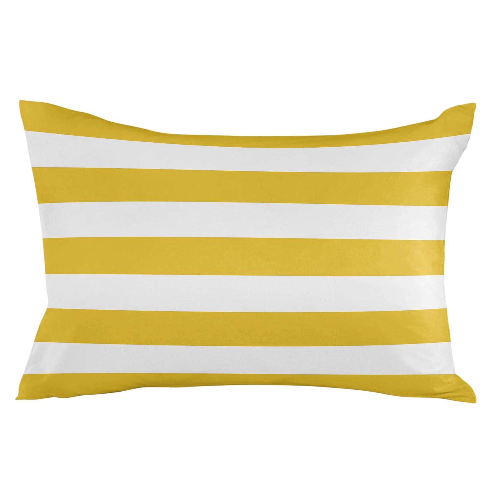 Outdoor Waterproof Throw Pillow Covers Set of 2 Yellow White Stripe Decorative Pillowcases Lumbar Outdoor Pillows Cushion Case 20x12 Inch Simple Style Striped Patio Pillows for Couch Sofa Bed Garden