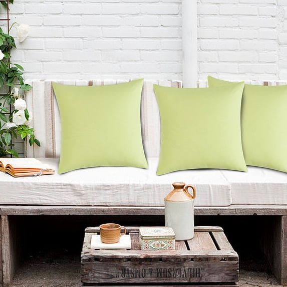 Outdoor Waterproof Throw Pillow Covers Spring Decorative Farmhouse Pillowcases Solid Cushion Cases for Patio Tent Balcony Couch Sofa Living Room 18x18 Inch