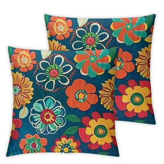 Outdoor Waterproof Throw Pillow with Insert  Christmas Decorative Back Cushion Pad for Garden Patio Tent Balcony Couch Sofa(Heronsbill Turquoise Green)