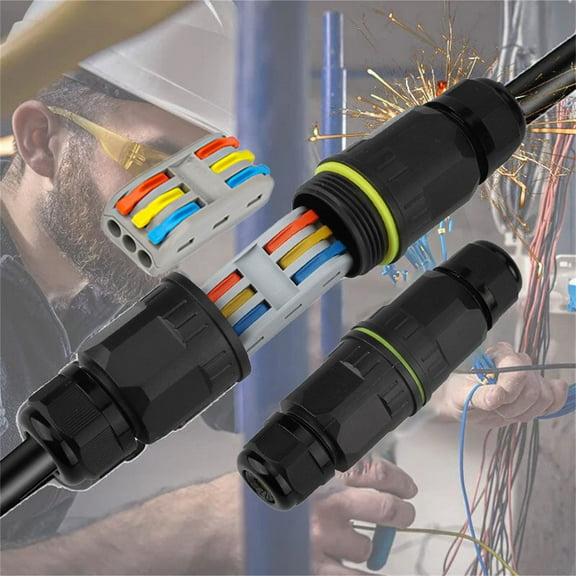 Outdoor Waterproof Wire Connector Three In Three In Waterproof Connector electric tool, 1X Wire Connector Electrical Tools, Multi-color