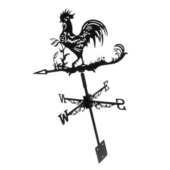 Outdoor Weather Vane Iron Rooster Wind Direction Light for Garden Roof Mount Decorative Outdoor Accessories