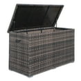 thumbnail image 1 of Outdoor Weatherproof Deck Box Wicker Storage Organizer Large Outdoor Container, Brown, 1 of 6