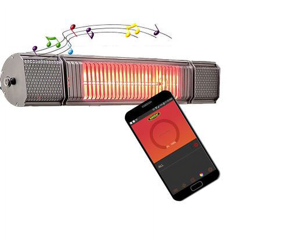 Outdoor Weatherproof Electric Wall Mounted Heater with Bluetooth/ Remote  Control-Grey-1500w-120v - Walmart.com