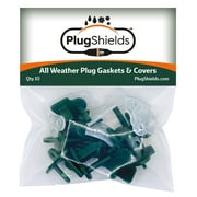 Outdoor Weatherproof Extension Cord Plug Gaskets & Plug Covers (Combo Pack of 10 Green)