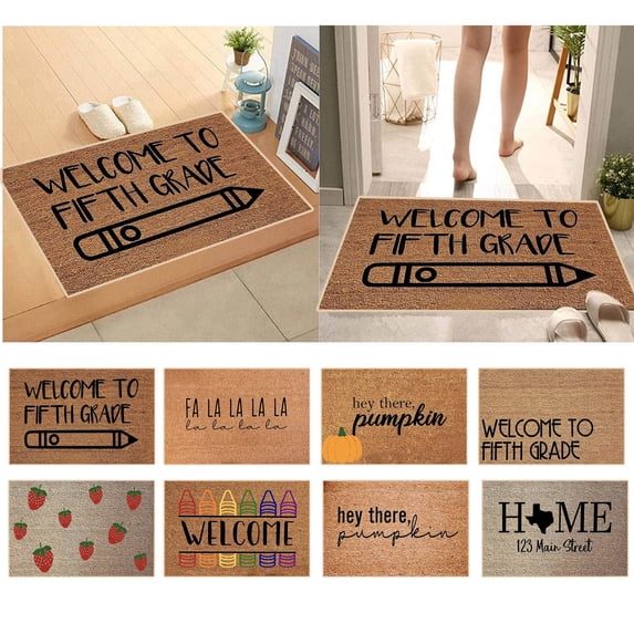 Outdoor Welcome Door Mat 16x24, Summer Coir Doormat for Front Porch or Classroom, Non Slip Indoor Outdoor Teacher Decor Rug for Entryway and Home