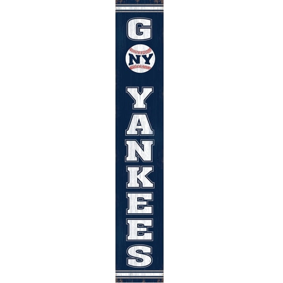 Outdoor Welcome Sign for Porch Go Yankees 8" x 47" For New York Fans