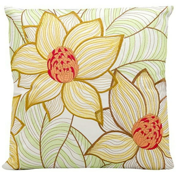 Outdoor White 2 Sunflowers Pillow
