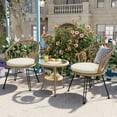 thumbnail image 1 of Outdoor Wicker Chair Set with Round Glass Table – 2-Piece Patio Lounge Set for Balconies, Backyards & Courtyards – Durable Metal Frame with PE Rattan & Tempered Glass, 1 of 14