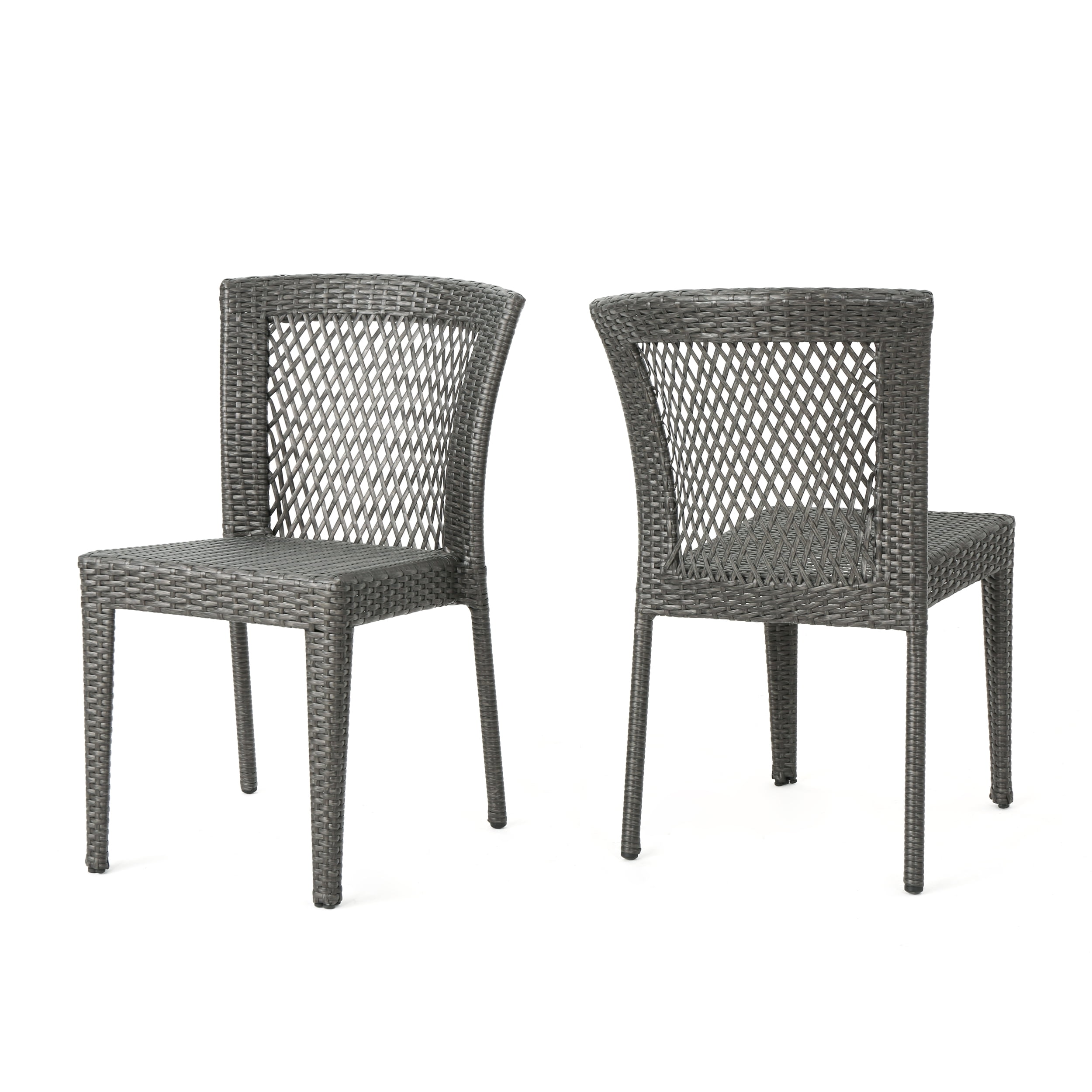 Outdoor Wicker Dining Chairs,Grey