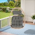 thumbnail image 1 of LEGAHOME Rattan Egg Swing Chair, Outdoor Wicker Hanging Chair with Removable Cushion, Folding Hammock Chair Hanging Basket Chair for Garden Porch Backyard, Dark Gray, 1 of 10