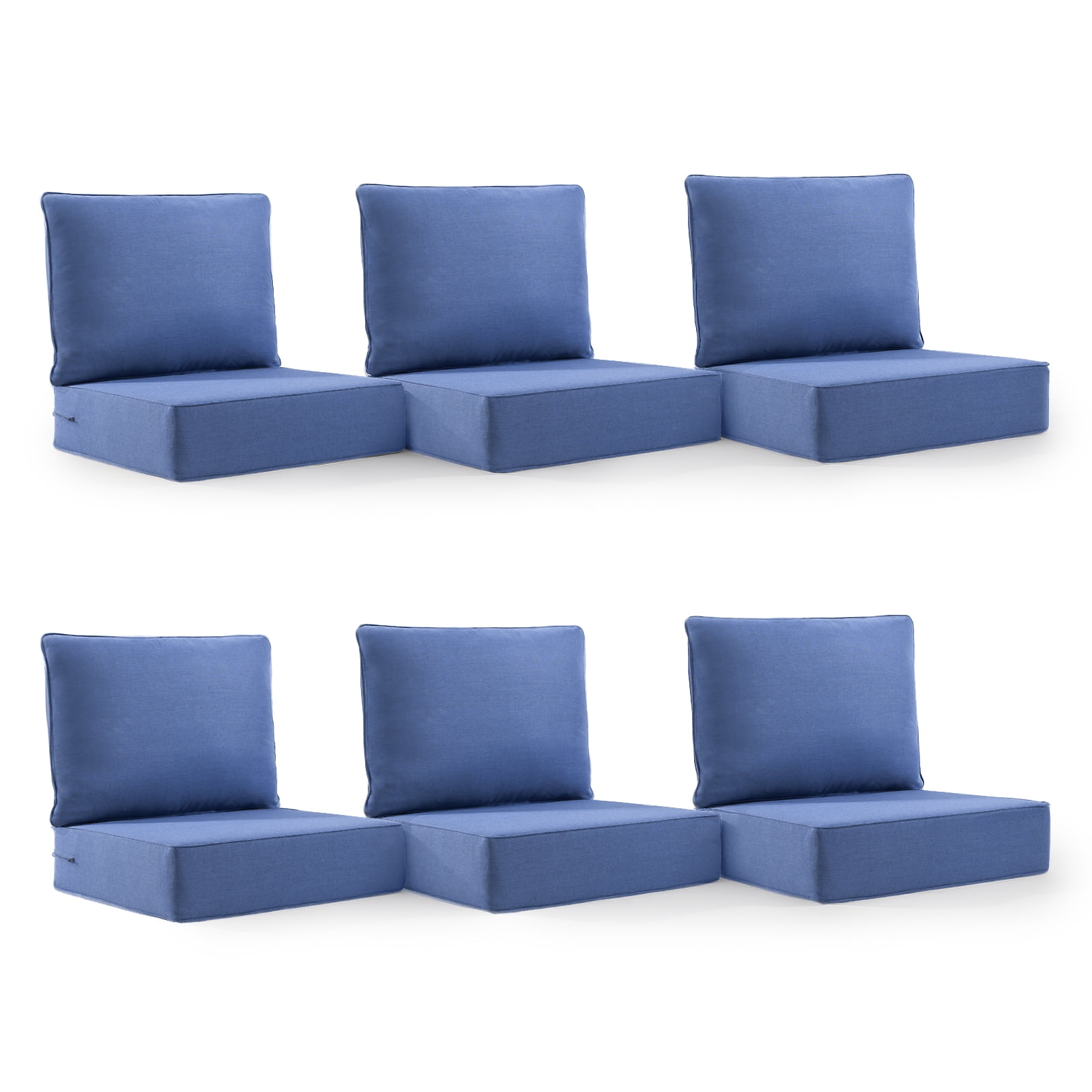 Outdoor Wicker Furniture Cushion Set, 24 x 22 x 6 Thicken Deep Seat ...