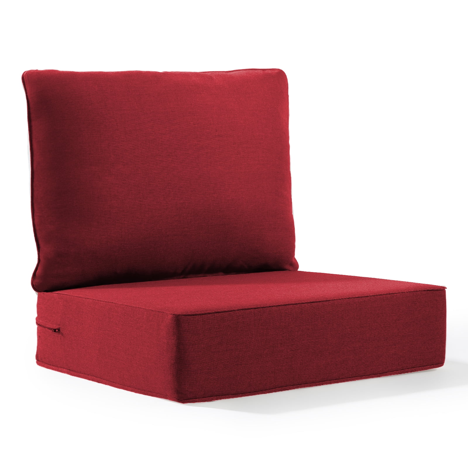 Outdoor Wicker Furniture Cushion Set, 24 x 22 x 6 Thicken Deep Seat Patio Chair Cushions, Red, 1 Set