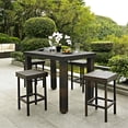thumbnail image 1 of Outdoor Wicker High Dining Set - All-Weather, Sleek Design, Table & Four Stools, 1 of 1